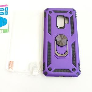 Samsung Galaxy S9 Purple Black Hard shell Phone case cover w/ kickstand
